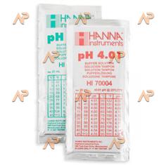 Купить Набор буферных растворов pH 4.01 и 7.01 в пакетиках по 20мл (уп.10 шт.) HI77400P, HANNA Instruments